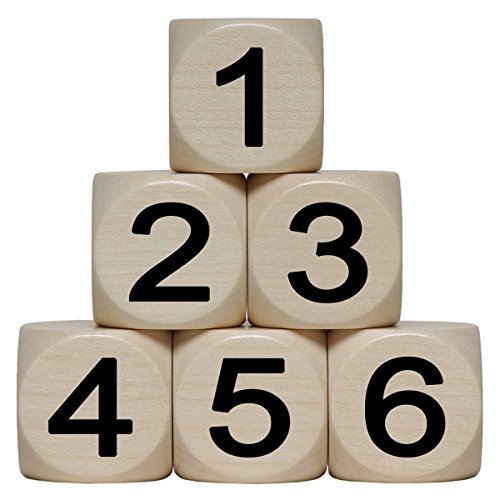 „1–6“ Holzwürfel 30 mm - 1 Stück von toys-for-all