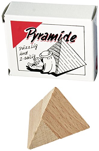 Pyramide Puzzle 2-teilig - Mini Holz Puzzle Knobelspiel Geduldspiel Klassiker Minipuzzle von GICO