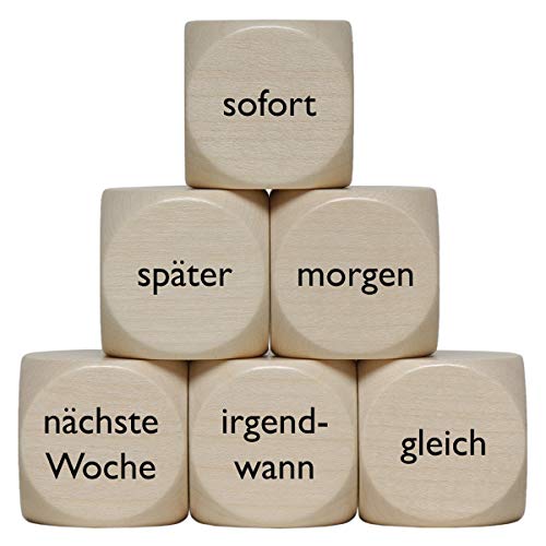 „Wann?“ Holzwürfel 30 mm - 1 Stück von toys-for-all