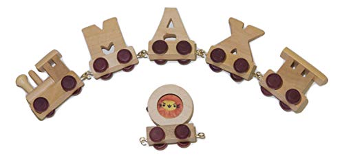 Buchstabenzug Holz Name - Set 3 Buchstaben Namen (kostenfreie Loc, Waggon) | Fun World Toys® namenszug holzbuchstaben von toys.funworld