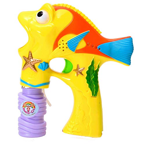 Fisch Seifenblasenpistole in gelb mit Licht und Sound - Fishy Seifenblasen Pistole von trendaffe