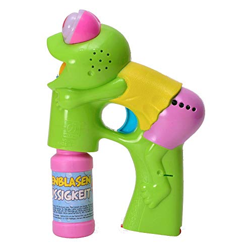 Frosch Seifenblasenpistole mit Licht, Sound und gelbem Shirt - Froggy Seifenblasen Pistole von trendaffe