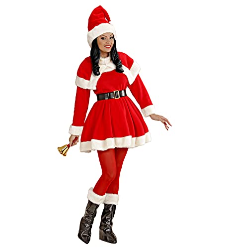 trendmile Premium Luxus Miss Santa Claus Frauen Weihnachtsmann Kostüm mit Kleid, Gürtel, Mäntelchen, Stiefelbedeckung & Mütze Nikolaus für Frauen von trendmile