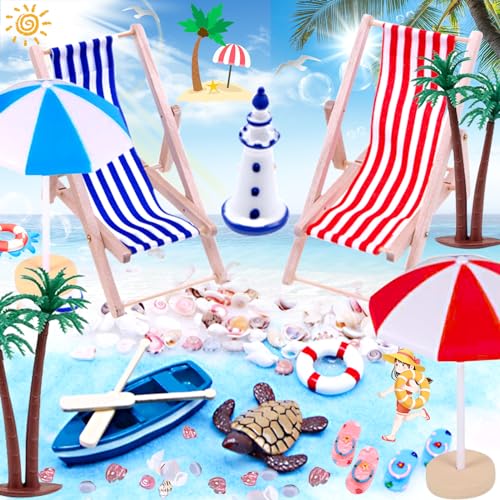 15 Stück Strand Deko Miniatur Set, Miniatur Deko Strand, DIY Strand-Mikrolandschaft, Miniatur Deko Strandbar, Mini Sonnenschirm Kleine Palme Für DIY Garten Sandkasten Swimmingpool Geschenk von truee