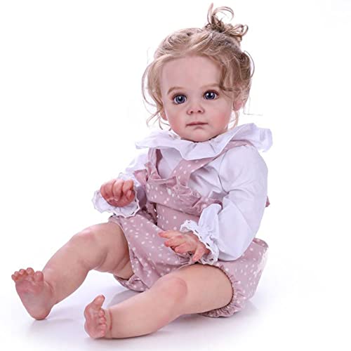 truly soft Lebensechte Babypuppe mit Locken und Sommerkleid, ca. 50 cm groß von truly soft