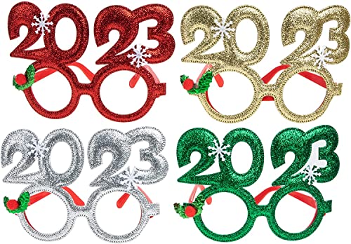 tshy 16 Stück Happy New Year Brillen Fancy Sungalsses Premium Year Eve Glasses Celebration Party Favor for 2023 Silvester Party Decors von tshy