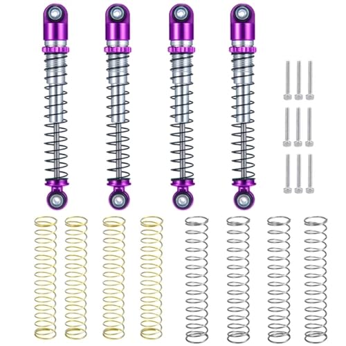 tuwiwol 4 stücke Vorne Hinten Stoßdämpfer SCX24 Aluminium Legierung Für Crawler Tragen beständig RC Auto Zubehör Ersatzteile, Rot von tuwiwol