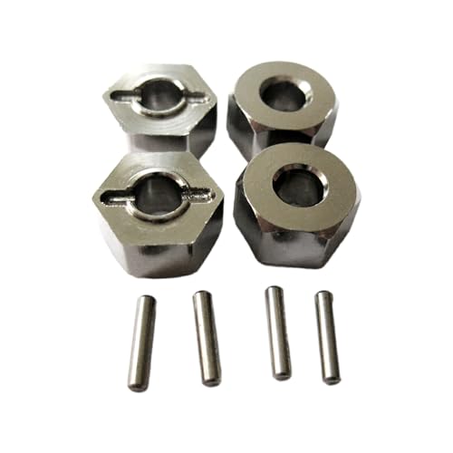 tuwiwol 4 teilige 5 mm Rad Sechskant Adapterhalterung aus Aluminiumlegierung für 1/10 AXIAL SCX10 Robuster Rad Sechskant Adapter aus Aluminiumlegierung für 1/10, Titan von tuwiwol