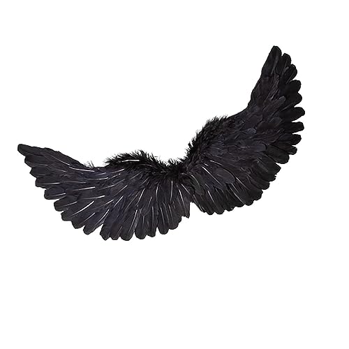 tuwiwol Flügel Kostüm Zubehör Requisiten für Halloween Festival Auftritte. Faszinierend und bezaubernd, Schwarz, S 65cmx35cm von tuwiwol