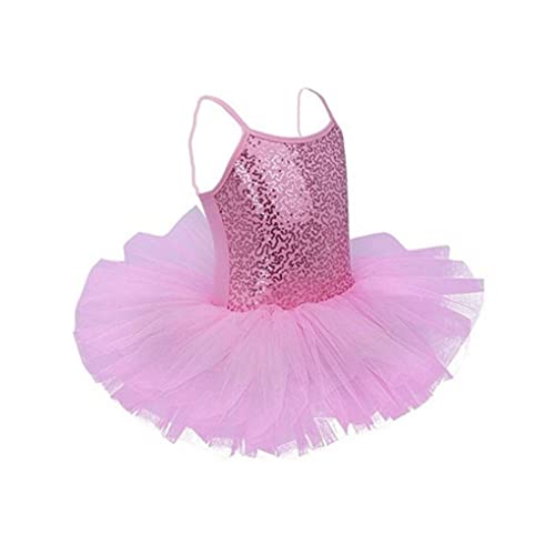 tuwiwol Kinder Mädchen Professionelles Ballettkleid Baby Kinder Tüll Dancewear Pailletten Gymnastik Trikot Kleidung Party Kostüme, Rosa Pailletten, XL von tuwiwol