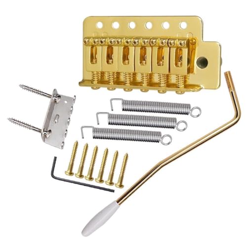 tuwiwol Komplettes Installationsset inklusive Tremolo Brücke als Gitarrenersatz. Verbesserte Gitarrenbrücke mit Vibrato Steuerung, Gold von tuwiwol