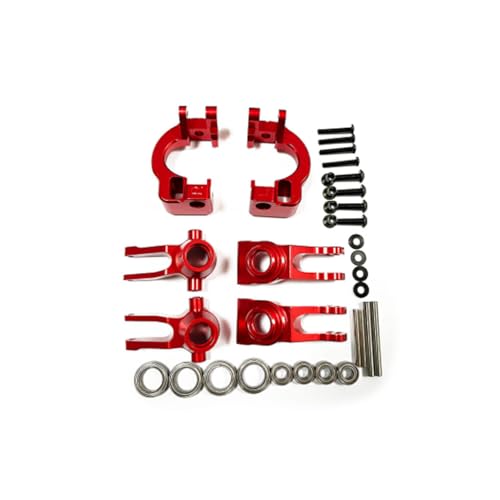 tuwiwol Lenkblock C Naben Hinterradnabensatz für 1/8 ARRMA 3S Für Vendetta Infraction Präzisionsgeformt für reibungsloses, Rot von tuwiwol