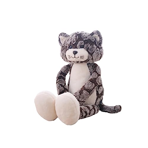 tuwiwol Niedliches Plüschtier, Kuscheltiere, Simulation langbeiniger Katzenpuppe, weich, schlafend, für Kinder, Kind, Auszeichnung, Geburtstag, Heimdekoration, Geschenk, Schwarz, 50cm von tuwiwol