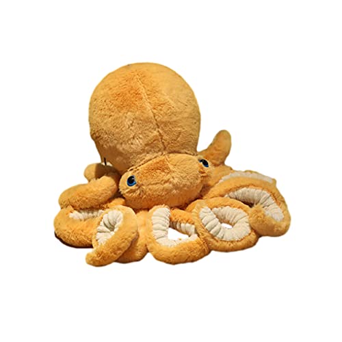 tuwiwol Oktopus Plüschtiere Puppen Stofftier Kissen Tier lebensechte weiche Simulation Heimdekoration für Babykissen Weihnachten, Hellbraun, 30cm von tuwiwol