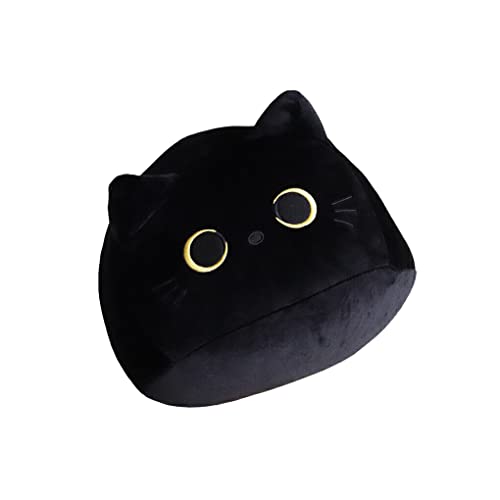 tuwiwol Schwarze Katze Plüschtier Cartoon Tierform Kissen Weiches Gefülltes Kissen Schöne Puppe Jungen Mädchen Geschenk Stuhl Dekoration, Schwarz, 8CM/20g von tuwiwol