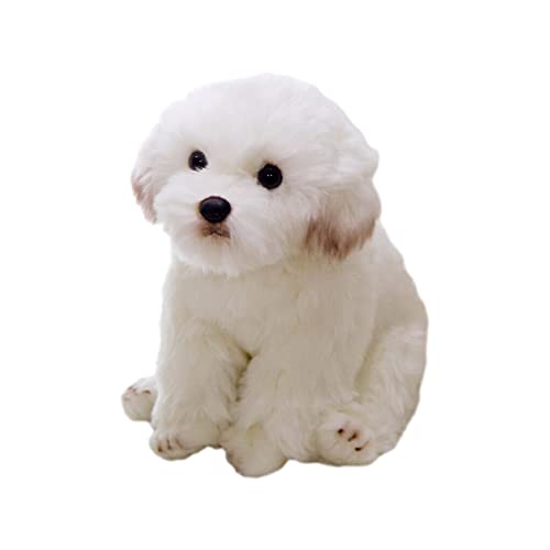 tuwiwol Stofftier Plüschpuppe Simulation Haustier Geburtstagsgeschenk Haut schließen Fleece Handwerkskunst platzsparend Liebhaber Haushaltszubehör, Weiss, 24cm*16cm*26cm von tuwiwol