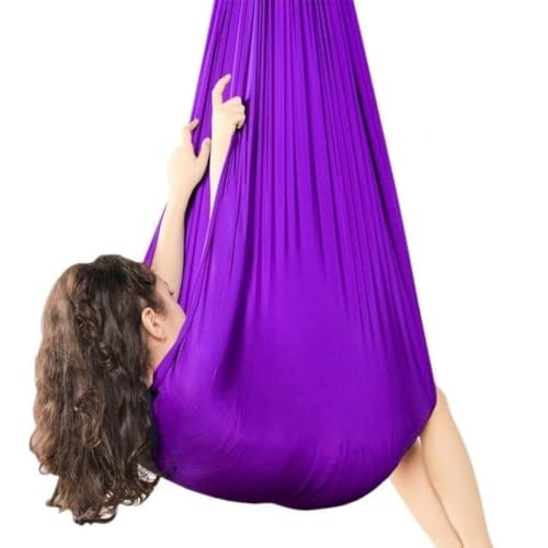 Sensory Körpersocken Sensorische Schaukel, Therapieschaukel Erwachsene Hilfsmittel Bei Autismus Ängsten Konzentrationsmange Indoor Sensory Swing, Schaukeltuch, Nestschaukel Outdoor(Purple,280x100CM/11 von tylxayoxa