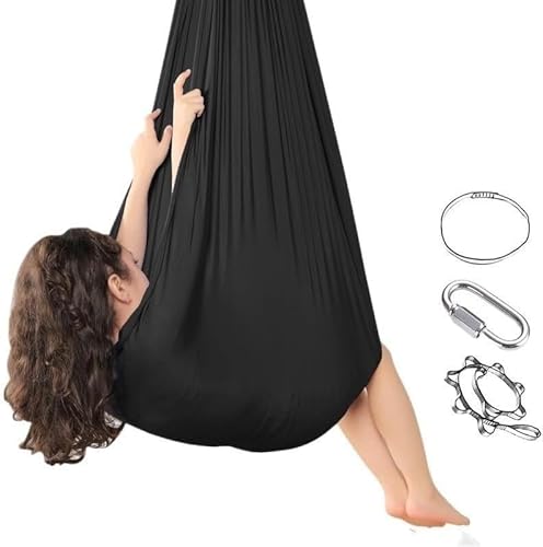 tylxayoxa Dynamic Movement Sensory Sox Body Teens Dehnbarer Sack for Autismus Und Verarbeitungsstörungen, Spielzeug, Beruhigende Therapiedecke Zur Entspannung Und Konzentration(Black) von tylxayoxa