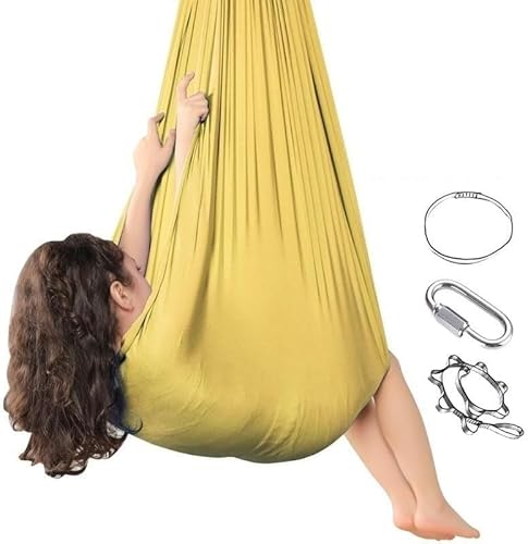 tylxayoxa Sensory Body Sock Für Kinder,Ganzkörper Wrap Stretch Body Sox Zur Entlastung Von Stress Für Kinder Mit Autismus, Angst(Yellow) von tylxayoxa