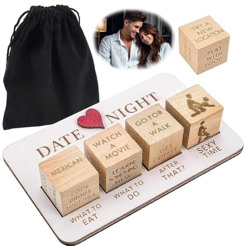 tyokas Date Night Würfel Set Date Night Dice for Couples Spiele für Paare aus Holz Entscheidungswürfel Kreatives Paarspielset Geeignet für Paarverabredungen, Jubiläen, Hochzeiten von tyokas