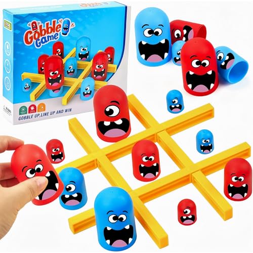 tyokas Set 2 Tic Tac Toe Game Spieler Brettspiele Big Eat Small Game Blue Red Eltern Kind Interaktives Tischspiele Tischspiele für die Frühe Bildung Geeignet für die frühe Eltern Kind Bildung von tyokas