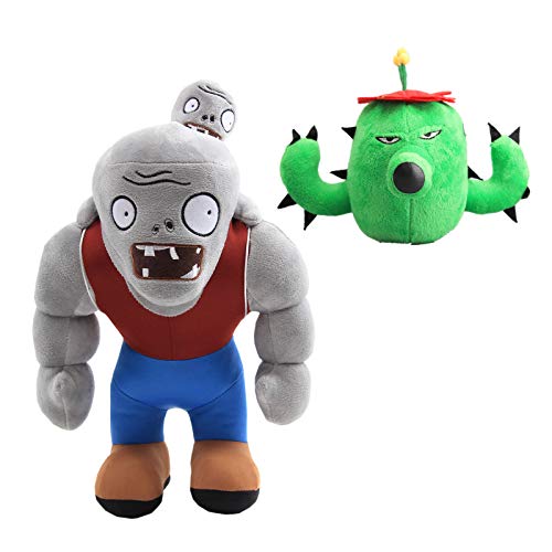 uiuoutoy 2 Stück Pflanzen and Zombies Plüsch Spielzeug Plüschtiere Größer Gargantuar Zombie Kactus Kuscheltier Puppen von uiuoutoy