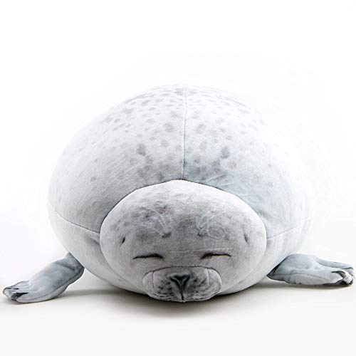 uiuoutoy Chubby Blob Seal Plüsch Kissen Plüschtier Dekokissen Zierkissenbezüge Cuddly Sofakissen Auto Schlafzimmer Deko (Weiß, 45cm) von uiuoutoy