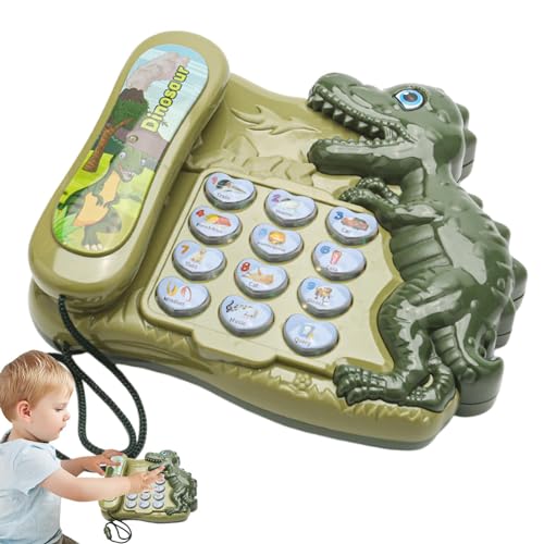 Lernspielzeug-Telefon, Telefon-Lernmaschine, Cartoon-Dinosaurier-Spielzeugtelefon für die frühe Bildung, Fördert das Lernen von Buchstaben und Zahlen, fördert Rollenspiele und fördert die von ulapithi