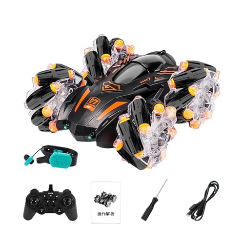 ulapithi RC Stunt-Auto für Kinder, ferngesteuertes Auto für Kinder - Ferngesteuertes Auto Stunt RC Auto für Kinder - LED-beleuchtete RC-Autos, doppelseitiges Stunt-Fahrzeug, wiederaufladbarer von ulapithi