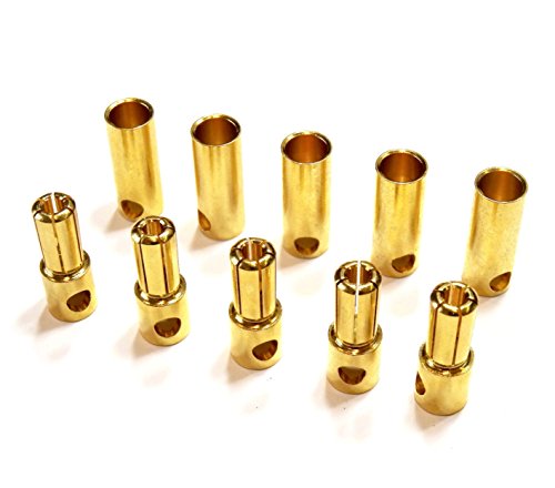 ulex 10 Paar (20 Stück) 5,5mm 5.5mm Goldkontaktstecker Goldstecker Stecker Buchse Male Female Hochstrom für Lipo Akku ESC bis 120A von Mr.Stecker Modellbau® von LNEE