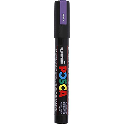 uni-ball 182588 - POSCA Marker mit mittelfeiner Rundspitze, violet metallic von Uni-Ball