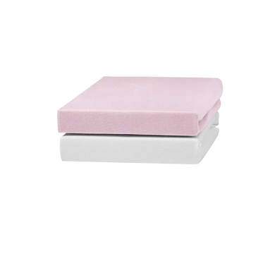 urra Jersey Spannbettlaken 2er-Pack 70x140 cm weiß/rosa von urra