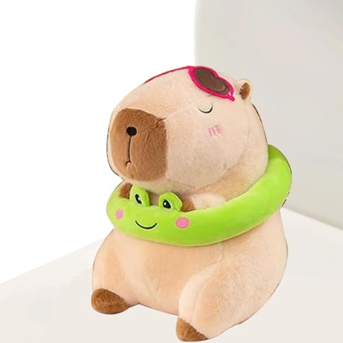 usefulbeauty Gefüllte Capybara Plüschspielzeug, ausgestopfte Capybara, Nettes Tierspielzeug mit Froschschwimmringen, 33 cm/13 Zoll weiches und entzückendes Sofa -Kissen, lustige Plushies Doll Home von usefulbeauty