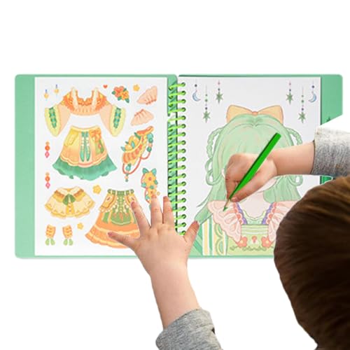 usefulbeauty Prinzessinnen-Anzieh-Aktivitätsheft, Bastelbuch zum Anziehen – Prinzessinnen-Make-up-Set für Mädchen | Kratzpapier-Aufkleberbuch für Aktivitäten usefulbeauty Prinzessinnen-Anzieh-Aktivitätsheft, Bastelbuch zum Anziehen – Prinzessinnen-Make-up-Set für Mädchen | Kratzpapier-Aufkleberbuch für Aktivitäten von usefulbeauty