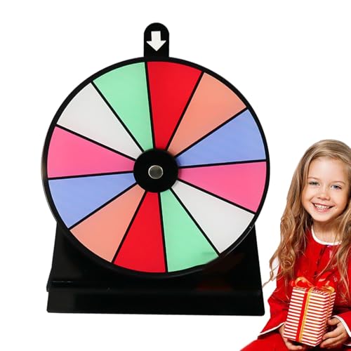 usefulbeauty Spin Wheel für Preise,Spin Wheel | Rutschfester Glücksrad-Spielkreisel mit Ständer - Löschbare Acryltafel, Tisch-Preisrad, 12 Slots, Rouletterad für Messen, Karneval, Festivals von usefulbeauty