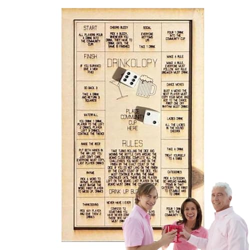 usefulbeauty Trinkbar-Würfelspiel, Trinkwürfeltablett, Getränke-Set Würfelherausforderungen aus Holz, lustiges Würfelspielbrett mit 2 Würfeln für Erwachsene, Freundin, Freund, Freunde usefulbeauty Trinkbar-Würfelspiel, Trinkwürfeltablett, Getränke-Set Würfelherausforderungen aus Holz, lustiges Würfelspielbrett mit 2 Würfeln für Erwachsene, Freundin, Freund, Freunde von usefulbeauty