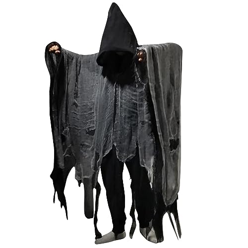 uxxnjfg Generic Herren Gothic Steampunk Umhang mit Kreuze Vintage Mittelalter Kleidung Vampir Renaissance Wikinger Kleid Halloweenkostüme Männer Böse Kleidung Fasching Outfit Cosplay Schwarz XL von uxxnjfg