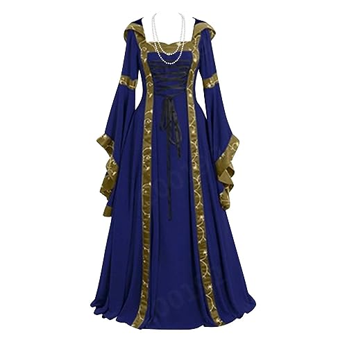 uxxnjfg Generic Kostüm Halloween Damen Elfen Fee Prinzessin Kostüm Renaissance Victorian Barock Kostüm Horror Lustige Große Größen Mittelalter Kleidung Festliche Kleidung Damen Dunkelblau M von uxxnjfg