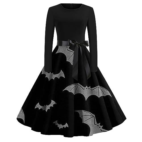 uxxnjfg Generic Kostüm Halloween Damen Retro Hexe Vampir Mit Aufdruck Langarm Faschingskostüme Victorian Renaissance Barock Halloweenkostüme Trachten Böse Relaxo Mittelalter Kleidung Grau M von uxxnjfg