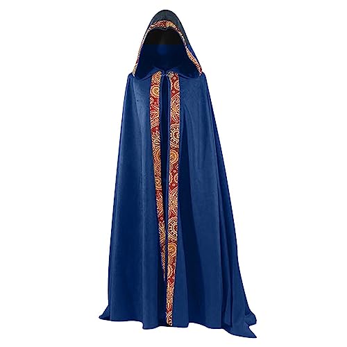 uxxnjfg Generic Mittelalter Kleidung Damen Kapuzenumhang Hexe Vampir Teufel Ärmellos Kleider Steampunk Renaissance Barock Halloweenkostüme Trachten Gruselig Lustige Mittelalter Kleid Blau M von uxxnjfg