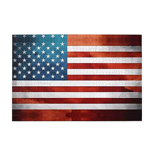 Personalisiertes Puzzle - Erstellen Sie benutzerdefinierte Bilderpuzzle für Familie und Freunde Vintage amerikanische USA-Flagge von vacsAX