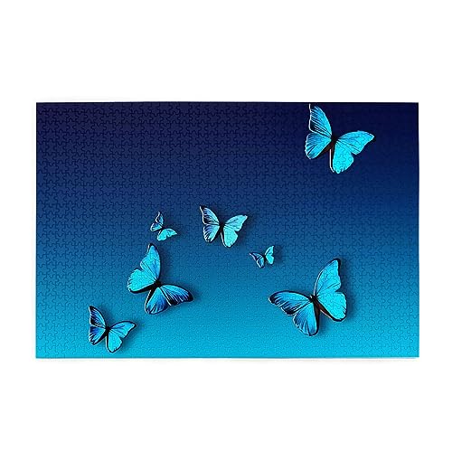 Personalisiertes Puzzle – Erstellen Sie ein individuelles Bilderpuzzle für Familie und Freunde, schöner blauer Schmetterling von vacsAX