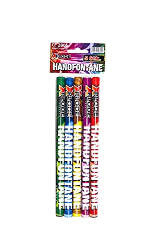 vama Xplode farbige Handfontänen in 5 Farben für Hochzeit Geburtstag Party tierfreundlich Jugendfeuerwerk (1 Packung) von vama