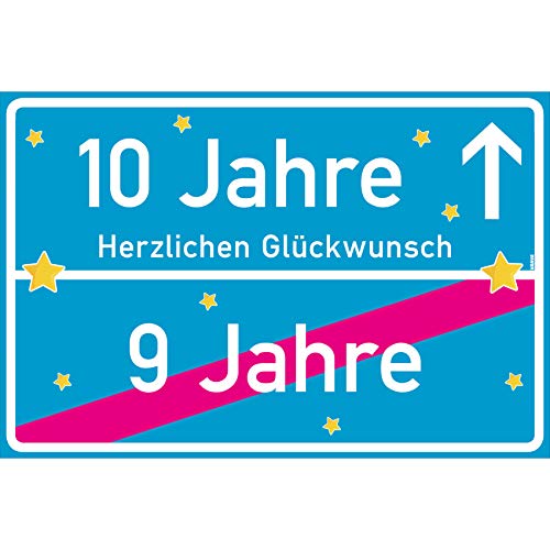 vanva 10 Geschenk Mädchen Schild mit Spruch Herzlichen Glückwunsch Ortsschild Türkis vanva 10 Geschenk Mädchen Schild mit Spruch Herzlichen Glückwunsch Ortsschild Türkis von vanva