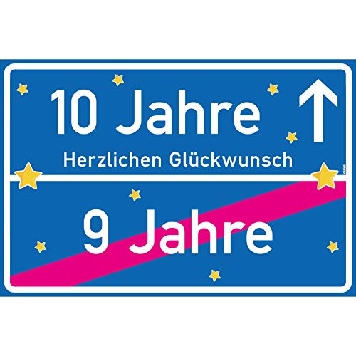 vanva 10 Jahre Herzlichen Glückwunsch Schild - Dekoration Partydeko Geschenk für den 10 Geburtstag Dunkelblau vanva 10 Jahre Herzlichen Glückwunsch Schild - Dekoration Partydeko Geschenk für den 10 Geburtstag Dunkelblau von vanva