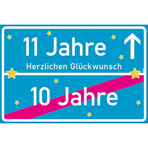 vanva 11 Geschenk Mädchen Schild mit Spruch Herzlichen Glückwunsch Ortsschild Türkis vanva 11 Geschenk Mädchen Schild mit Spruch Herzlichen Glückwunsch Ortsschild Türkis von vanva