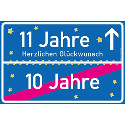 vanva 11 Jahre Herzlichen Glückwunsch Schild - Dekoration Partydeko Geschenk für den 11 Geburtstag 30x20cm Geschenk für Mädchen 11 Jahre Party Deko Geschenkideen 11 Dunkelblau von vanva