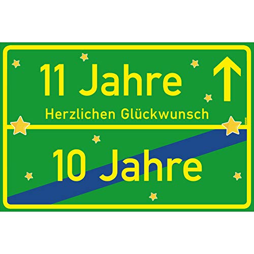 vanva 11 Jahre Herzlichen Glückwunsch Schild - Dekoration Partydeko Geschenk für den 11 Geburtstag Grün von vanva