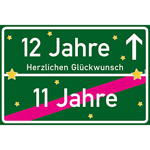 vanva 12 Geschenk Junge Schild mit Spruch Herzlichen Glückwunsch Ortsschild Dunkelgrün vanva 12 Geschenk Junge Schild mit Spruch Herzlichen Glückwunsch Ortsschild Dunkelgrün von vanva