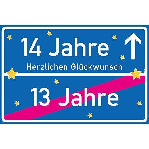 vanva 14 Jahre Herzlichen Glückwunsch Schild - Dekoration Partydeko Geschenk für den 14 Geburtstag Dunkelblau vanva 14 Jahre Herzlichen Glückwunsch Schild - Dekoration Partydeko Geschenk für den 14 Geburtstag Dunkelblau von vanva